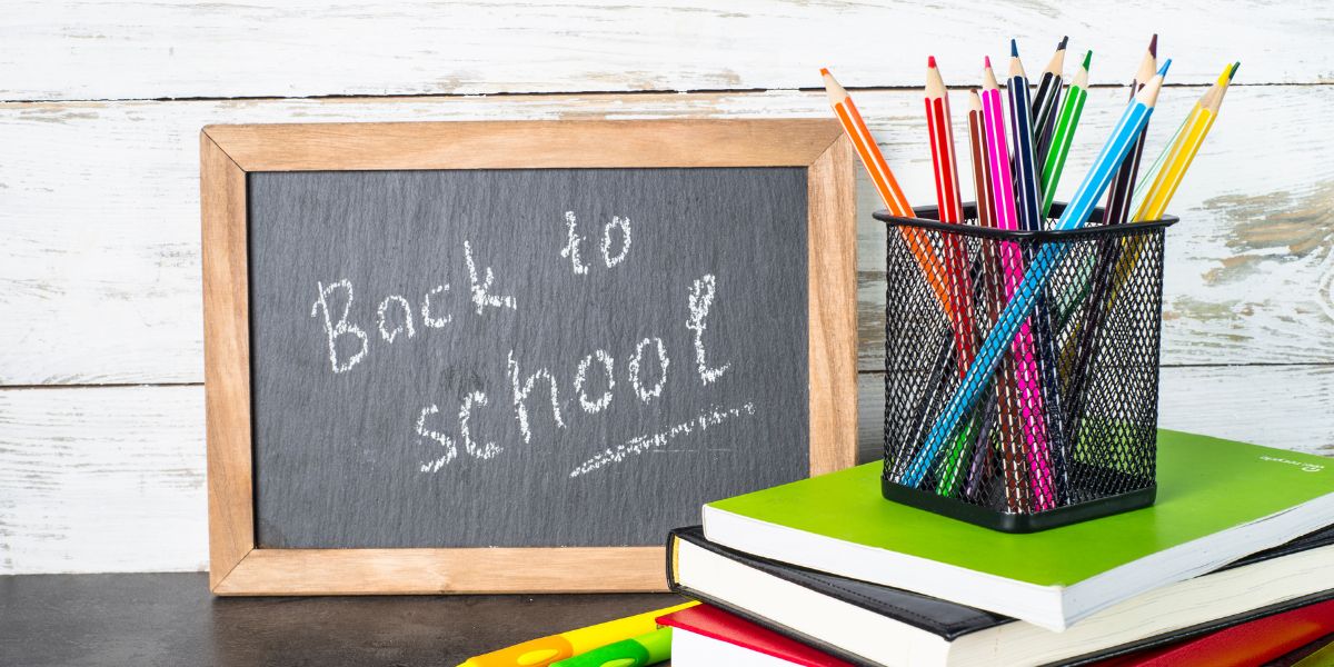 Image of chalk board with back to school sign.