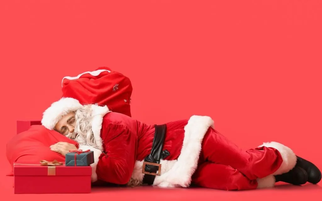 sleeping santa